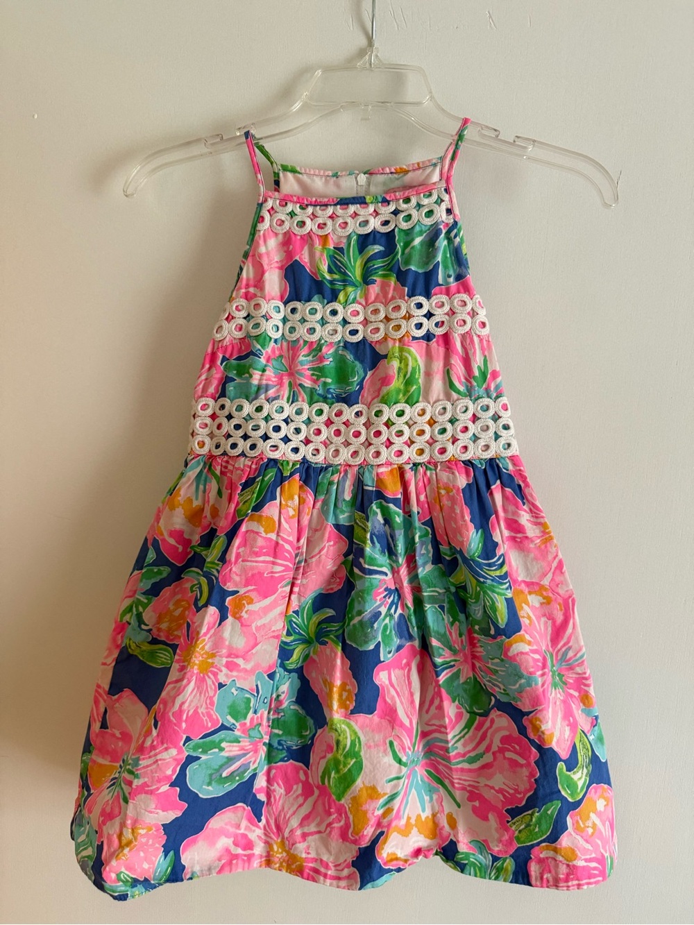 Lilly Pulitzer Pink & Blue Floral Halter Dress